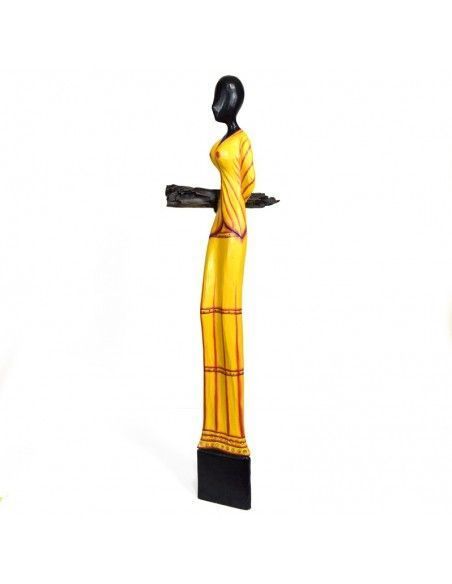 FIGURA MADERA DE MUJER AFRICANA