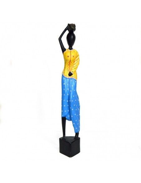 FIGURA MADERA DE MUJER AFRICANA