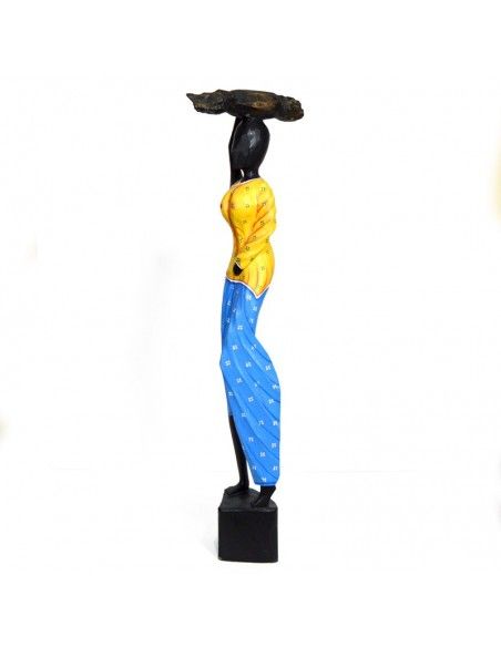 FIGURA MADERA DE MUJER AFRICANA
