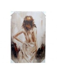 CUADRO LIENZO MUJER SEMIDESNUDA