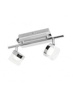 APLIQUE FOCOS LED 2 LUCES SHUTTER CROMO NIQUEL