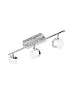 APLIQUE FOCOS LED 3 LUCES SHUTTER CROMO NIQUEL