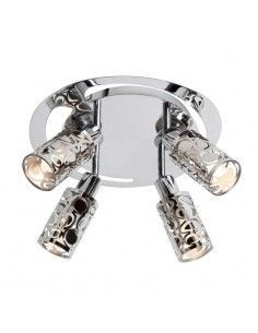 PLAFON DE TECHO FOCOS 4 LUCES CRISTAL DECORADO