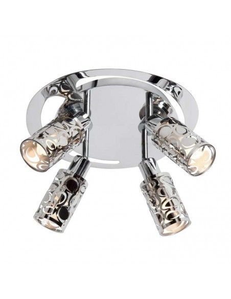 PLAFON DE TECHO FOCOS 4 LUCES CRISTAL DECORADO