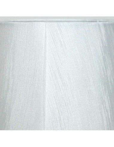 LAMPARA DE TECHO DE TRES LUCES EN METAL CROMO CON PANTALLA TELA BLANCA