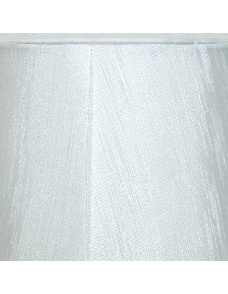 LAMPARA DE TECHO DE TRES LUCES EN METAL CROMO CON PANTALLA TELA BLANCA