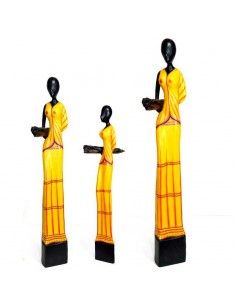 FIGURA MADERA DE MUJER AFRICANA