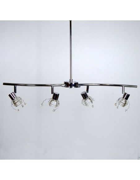 LAMPARA DE TECHO ACERO DE CUATRO LUCES