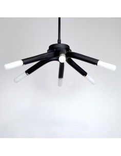 LAMPARA DE TECHO DE SEIS ALUMINIO NEGRO 2
