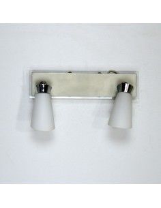APLIQUE DE TECHO ACERO CON CRISTAL 2 LUCES