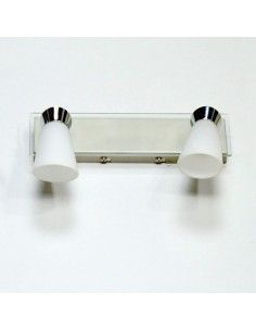 APLIQUE DE TECHO ACERO CON CRISTAL 2 LUCES 2