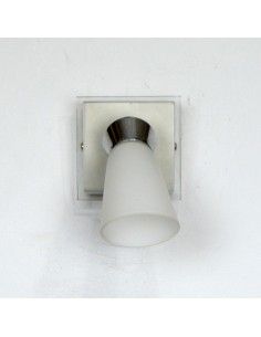 APLIQUE DE TECHO ACERO CON CRISTAL UN FOCO 2