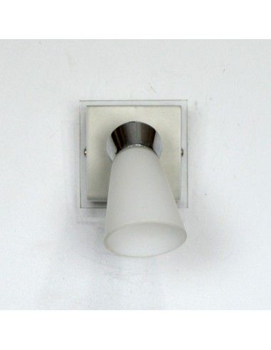 APLIQUE DE TECHO ACERO CON CRISTAL UN FOCO