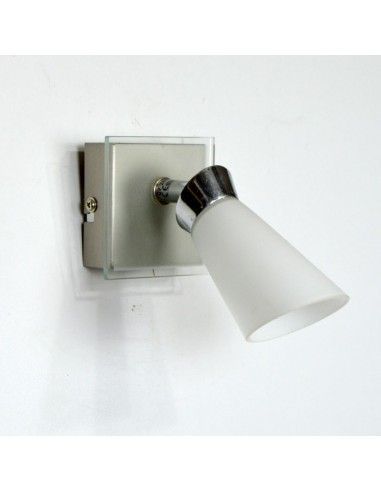 APLIQUE DE TECHO ACERO CON CRISTAL UN FOCO