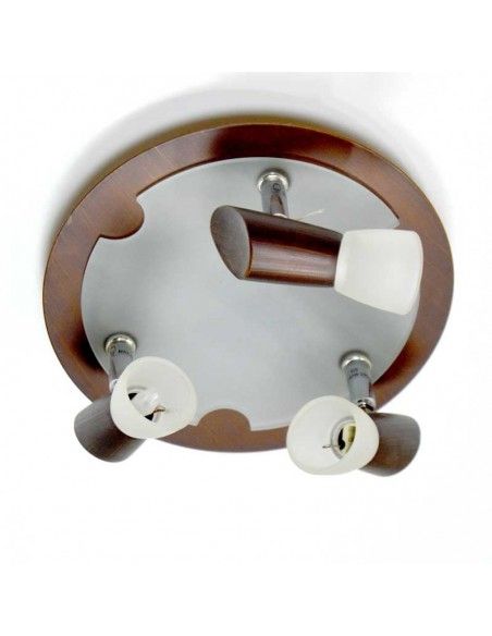 PLAFON DE TECHO TRES FOCO WENGUE Y CRISTAL