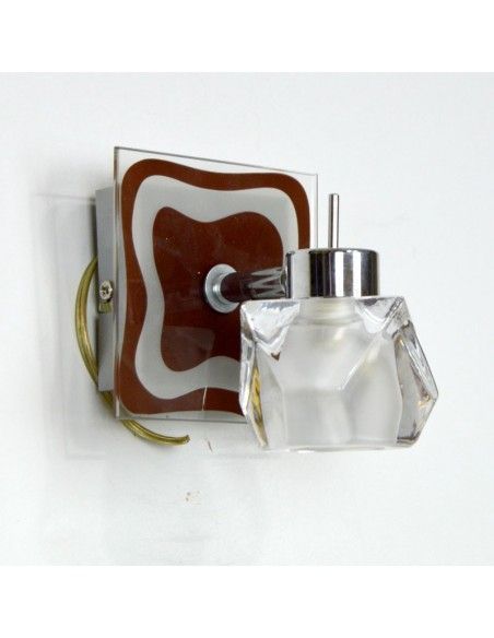 APLIQUE DE PARED UN FOCO WENGUE Y CRISTAL