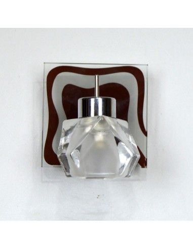APLIQUE DE PARED UN FOCO WENGUE Y CRISTAL
