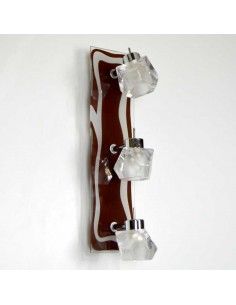 APLIQUE DE PARED TRES FOCO WENGUE Y CRISTAL 2