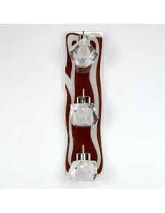APLIQUE DE PARED TRES FOCO WENGUE Y CRISTAL