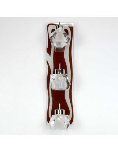APLIQUE DE PARED TRES FOCO WENGUE Y CRISTAL