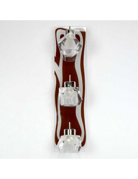 APLIQUE DE PARED TRES FOCO WENGUE Y CRISTAL