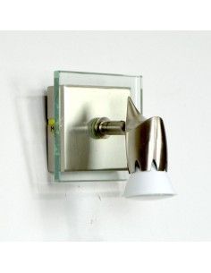 APLIQUE DE TECHO ACERO CON CRISTAL UN FOCO