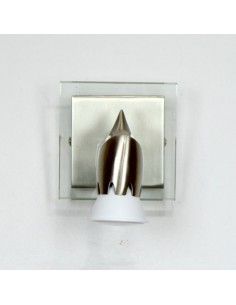 APLIQUE DE TECHO ACERO CON CRISTAL UN FOCO 2