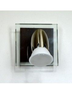 APLIQUE DE TECHO ACERO CON CRISTAL Y WENGUE UN FOCO 2