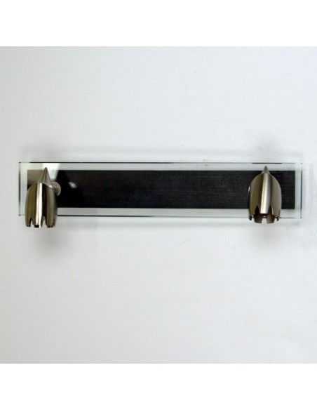 APLIQUE DE PARED DOS FOCOS WENGUE Y CRISTAL