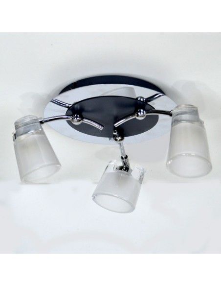 PLAFON DE TECHO FOCOS 4 LUCES CRISTAL SATINADO