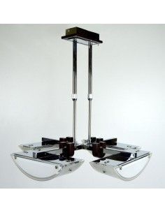 COLGANTE EN ACERO CON VIDRIO OCHO LUCES