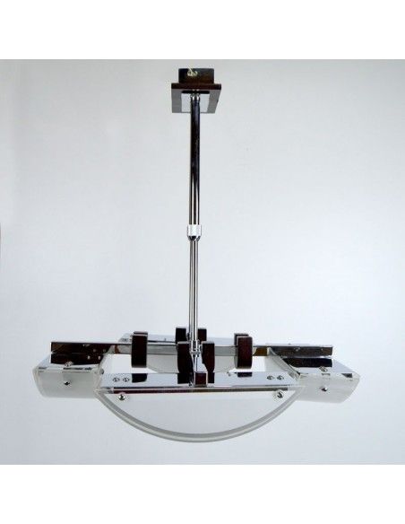 COLGANTE EN ACERO CON VIDRIO OCHO LUCES