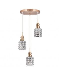 COLGANTE DE TECHO 3 LUCES COBRE ROSADO