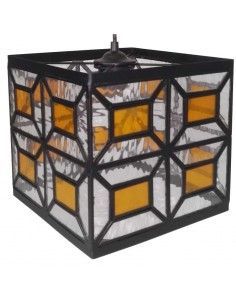 COLGANTE DE TECHO CRISTAL AMBAR - BLANCO 2
