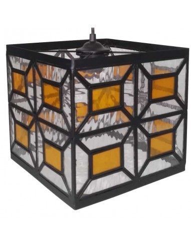 COLGANTE DE TECHO CRISTAL AMBAR - BLANCO