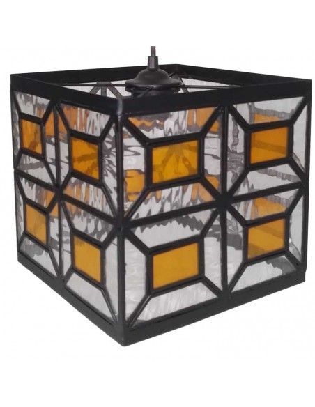 COLGANTE DE TECHO CRISTAL AMBAR - BLANCO