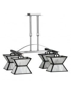 LAMPARA DE TECHO CRISTAL CROMO - MARRON