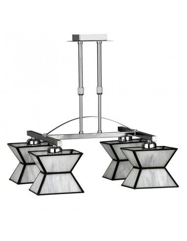 LAMPARA DE TECHO CRISTAL CROMO - MARRON