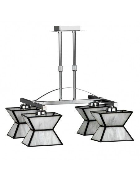 LAMPARA DE TECHO CRISTAL CROMO - MARRON