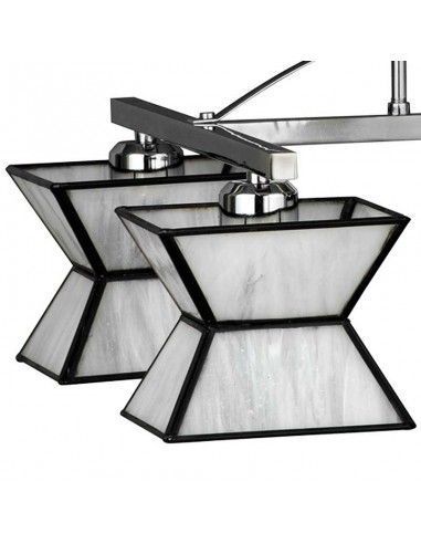 LAMPARA DE TECHO CRISTAL CROMO - MARRON