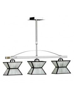 LAMPARA DE TECHO CRISTAL CROMO - MARRON