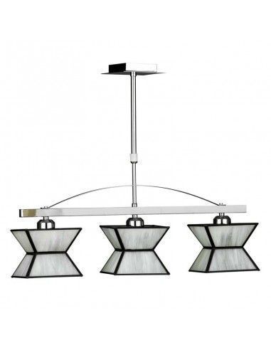 LAMPARA DE TECHO CRISTAL CROMO - MARRON