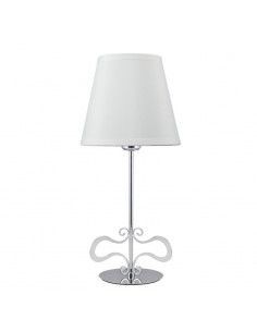 LAMPARA SOBREMESA CROMO PANTALLA BLANCA