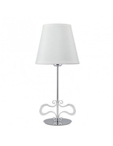 LAMPARA SOBREMESA CROMO PANTALLA BLANCA
