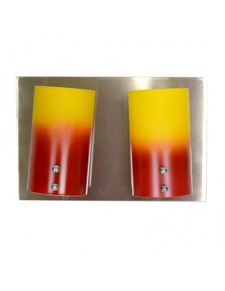 APLIQUE DE TECHO ACERO CON TULIPÀ DE COLOR 2 LUCES