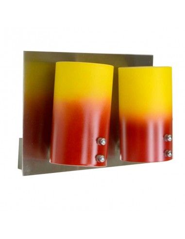 APLIQUE DE TECHO ACERO CON TULIPÀ DE COLOR 2 LUCES