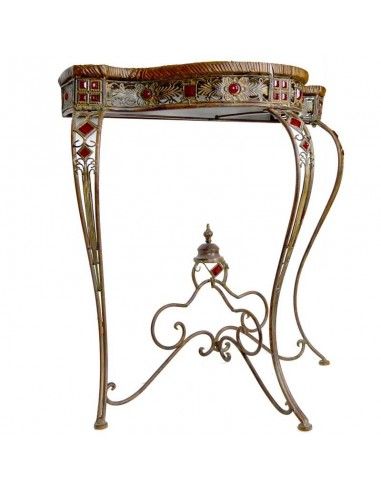 CONSOLA DE FORJA Y RATTAN