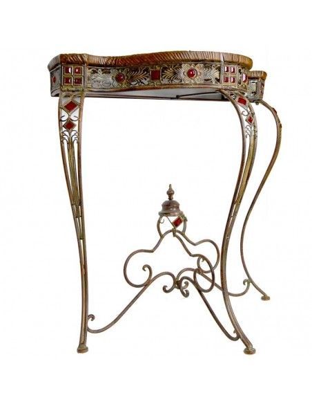 CONSOLA DE FORJA Y RATTAN