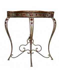 CONSOLA DE FORJA Y RATTAN