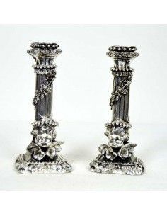 PAREJA DE CANDELABROS EN PLATA